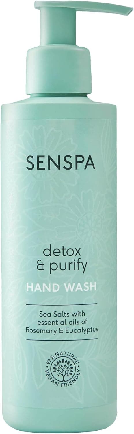 SenSpa Detox Purify Hand Wash Refreshing Cleanse Natural Hand Wash Skin Nourishing Rosemary Eucalyptus Gentle FormulaVegan Hand Soap for Daily Use 200ml