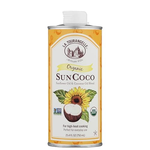 La Tourangelle, Organic Sun Coco Oil, Unique Blend of Organic High-Oleic Sunflower Oil and Organic Refined Coconut Oil, Heat Heat Cooking and DIY Beauty, 25.4 fl oz