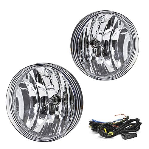A ABIGAIL Driving Fog Lights Replacement for 07-13 GMC Sierra 1500 07-14 Sierra 2500HD 3500HD (Not Fit Classic Models) With H8 12V 35W Halogen Bulbs & Switch and Wiring Kit (Clear Lens)
