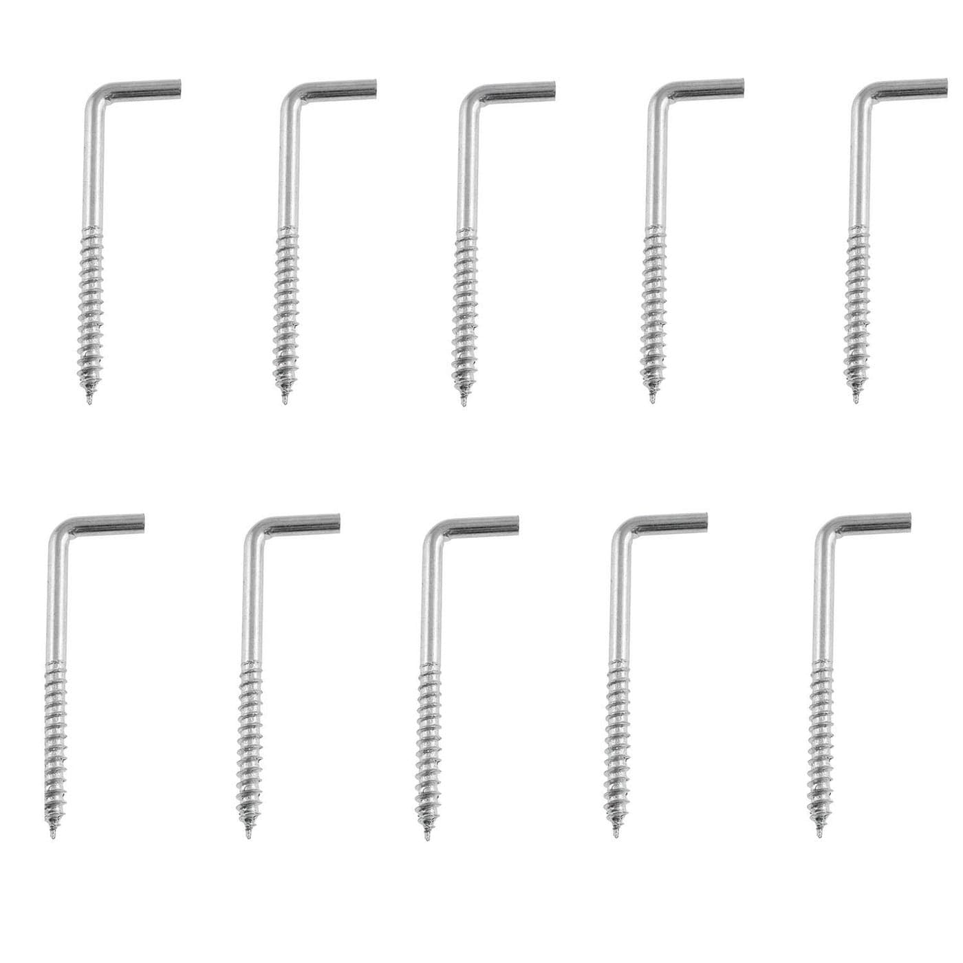 DTTRA 10PCS 70X22mm Silver Carbon Steel Metal Right Angle 7Shaped SelfTapping LShaped Hook