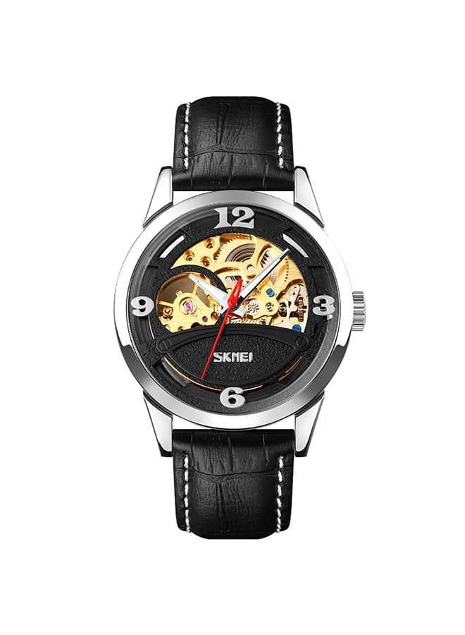Men's 9226 Luxury Gold Relogio Custom Logo Leather Band Automatic Watch