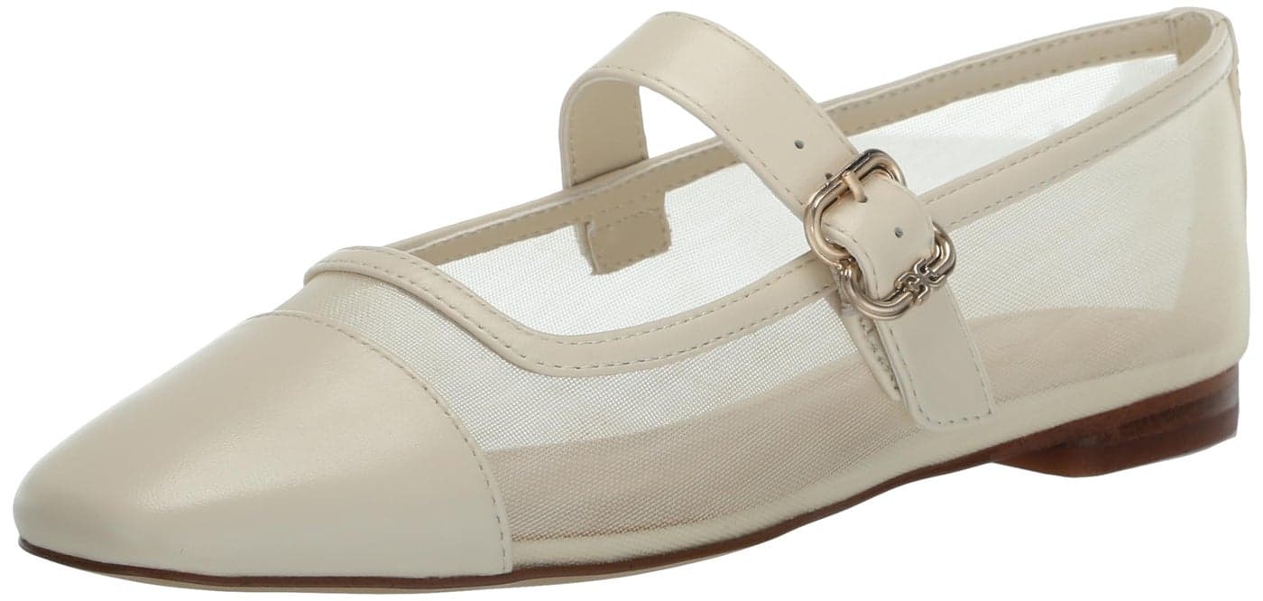 Sam Edelman Womens Miranda Mary Jane Flat Modern Ivory 6