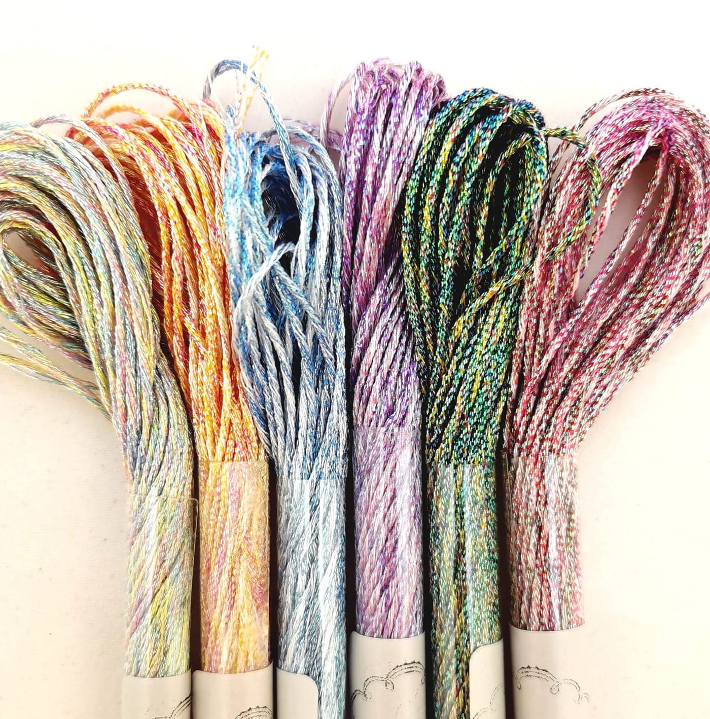 KCS 6Strand Cross Stitch Metallic Variegated Pearl Shiny Embroidery Floss 6 skeins Multicolored 3