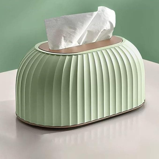 JAMBUVANTI Streak Tissue Box Holder with Automatic SpringDesktop Facial Paper Towel Dispenser for Office Home Restaurants cafes Hotels Hospitals Mint Green