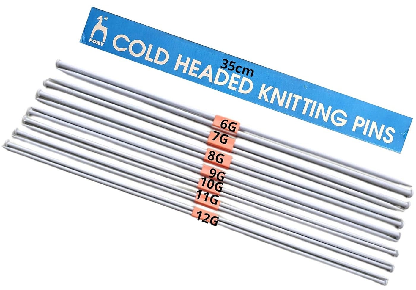 Artonezt Single Point Round Knob Long Aluminium Cold Headed Knitting PinsKnitting Needles Grey Size No 6 to 12 Length 35cm