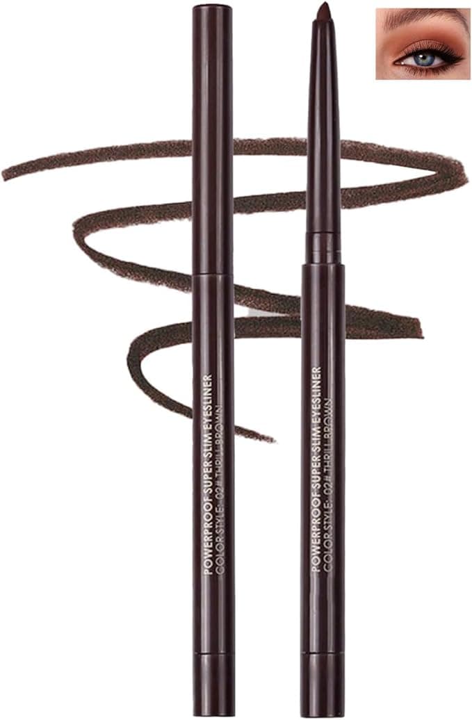 Dark Brown Waterproof Eyeliner Pencil LongLasting Gel Formula SmudgeProof QuickDry Fine Tip for Precise or Bold Eye Looks Smooth Natural Application