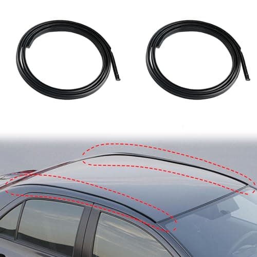 JDMON Roof Drip Molding Strips Weatherstrip Compatible with Toyota Yaris Sedan 2007-2012, Replace 7555152160 7555252140, Left and Right, 2 PCS