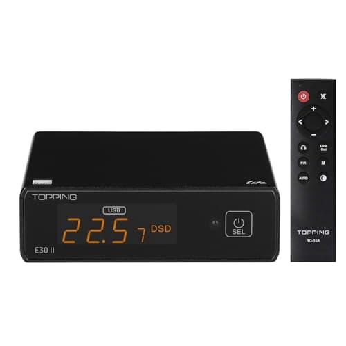 Topping E30II lite DAC Preamp - AK4493S Hi-Res XMOS XU208 DAC 32Bit/768kHz DSD512 DSD Direct Mode for USB/Coax/Opt Inputs RCA HiFi Stereo Digital Audio Decoder(Black)