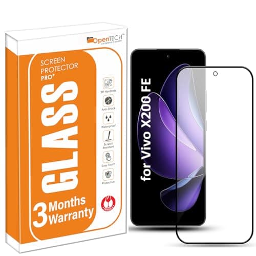 OpenTech®️ Military-Grade Tempered Glass Screen Protector Compatible for Vivo X200 FE with Edge to Edge Coverage and Easy Installation kit (6.31 Inches)