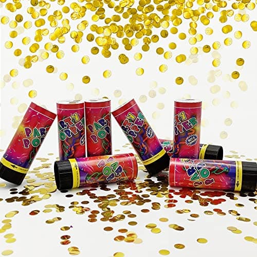 Confetti Poppers Cannons for Wedding Birthday Graduation Baby Shower Kids Fun Party Supplies Decorations and Favors Gold