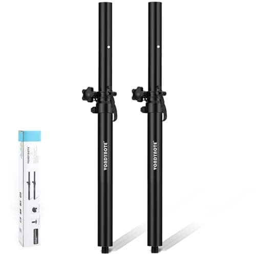Vondynote Set of 2 Short Speaker Poles for Subwoofer - Mini Pole Mount Height Adjustable With M20 Threaded and 35mm Adapter Extender