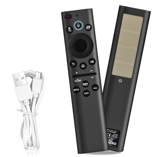 Rechargeable Solar Remote Replacement for Samsung Smart TV, Solarcell, USB-C/Type C Fast Charging, Voice&BT, Compatbile with Samsung Remote Control for Smart TV 2025-2018