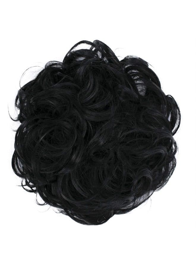 by PRETTYSHOP Messy Scrunchie Bun Voluminous Wavy Hairpiece Heat-resistant Synthetic Fibres Black G1A