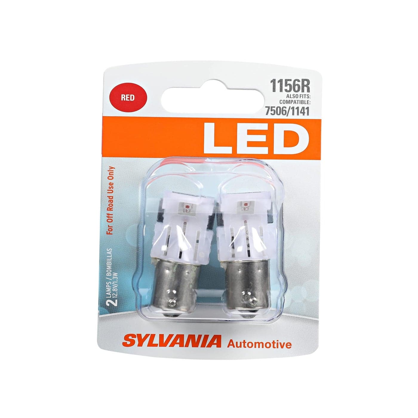 SYLVANIA 1156 LED Red Mini Bulb Bright LED Bulb Ideal for Stop and Tail Lights Contains 2 Bulbs