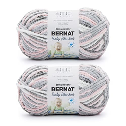 Bernat Baby Blanket Baby Grays Yarn - 2 Pack of 300g/10.5oz - Polyester - 6 Super Bulky - 220 Yards - Knitting/Crochet