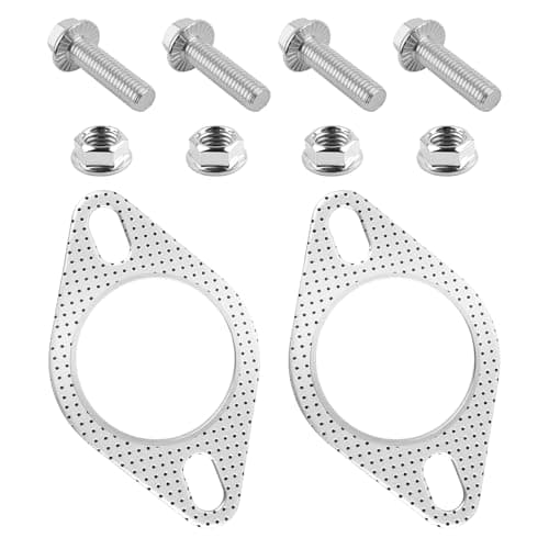 2PCS 25 Exhaust Gasket OEM120063100002Heat Resistant Exhaust Flange Gasket Kit with 4PCS Exhaust Bolts 4PCS NutCatalytic Converter Gasket Car Accessories for Most Vehicles 25 inch