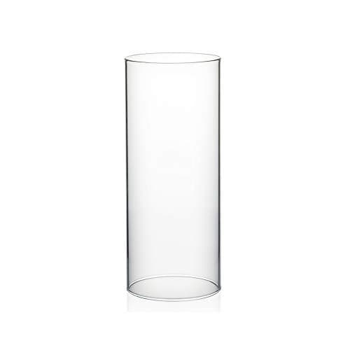 WGVI Hurricane Candle Holder Sleeve Wide 4 Height 10 Clear Glass Cylinder Candleholder Chimney Tube Open Ended Candle Shade 1 Piece