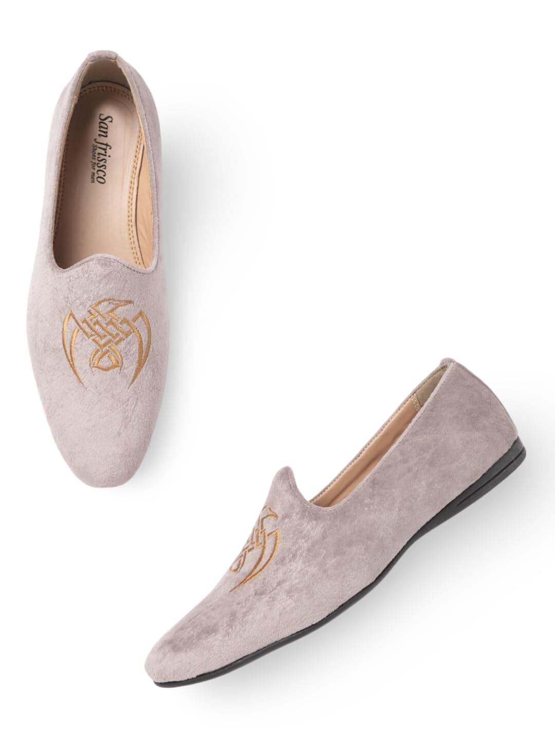 San Frissco Embroidered Handcrafted Slip-Ons Ethnic Slip On Loafers Synthetic Upper Cushioned Footbed/Comfortable Fashionable Stylish Flexible for Men/Size : 10 (Mauve)