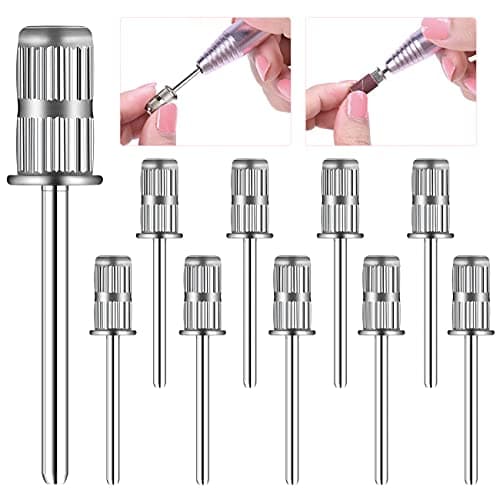 Rolybag 10 Pieces nail drill heads nail drill bits sanding band shaft 332 inch nail drill bits mandrels for electric file nail sanders manicure pedicures home salon spa