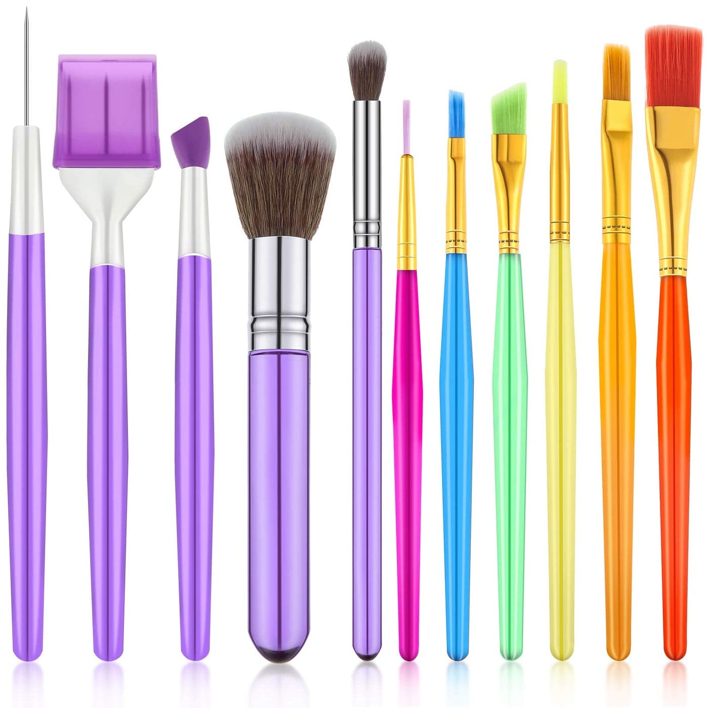 11 Piece Cake Baking Brush Set Food Paint Brushes Fondant Flower Cookie Scriber Needles Sugar Stir Needles Cake Decoration Supplies