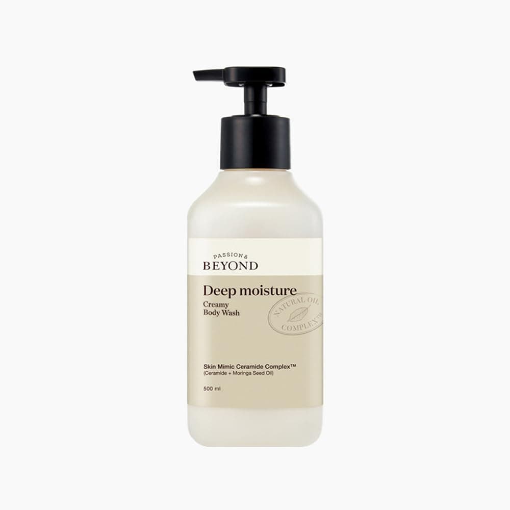 Belif Beyond Deep Moisture Creamy Body Wash 500ml Hydrating Body Wash for Dry Skin Nourishing Moisturizing Formula with Skinmimic Ceramide Complex Moringa Oil Squalane Jojoba and Camellia Oil Restores Elasticity Protects Skin Barrier and Leaves Skin Soft Smooth