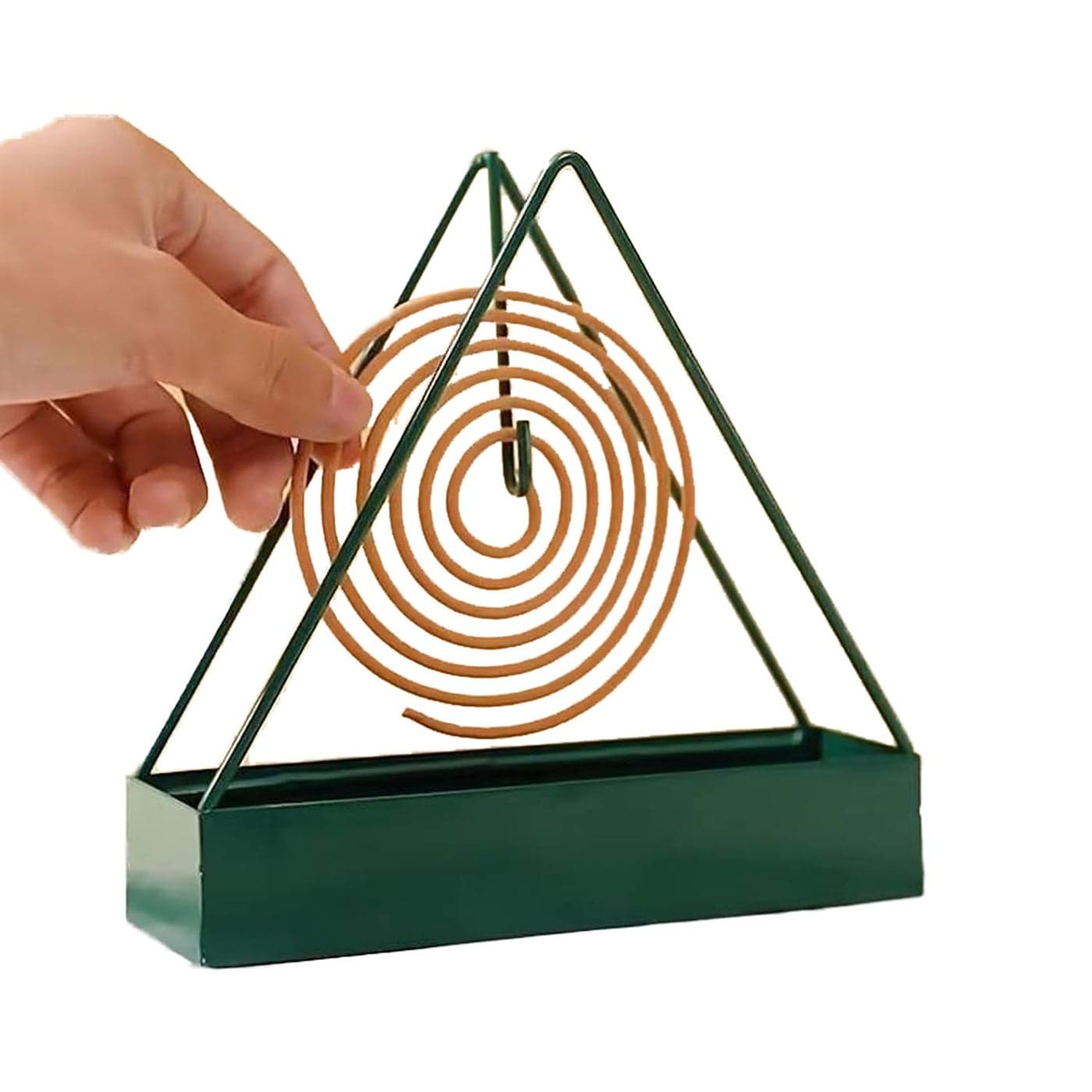 Designer Portable Iron Mosquito Coil Holder with Handle Fireproof Material Incense Holder