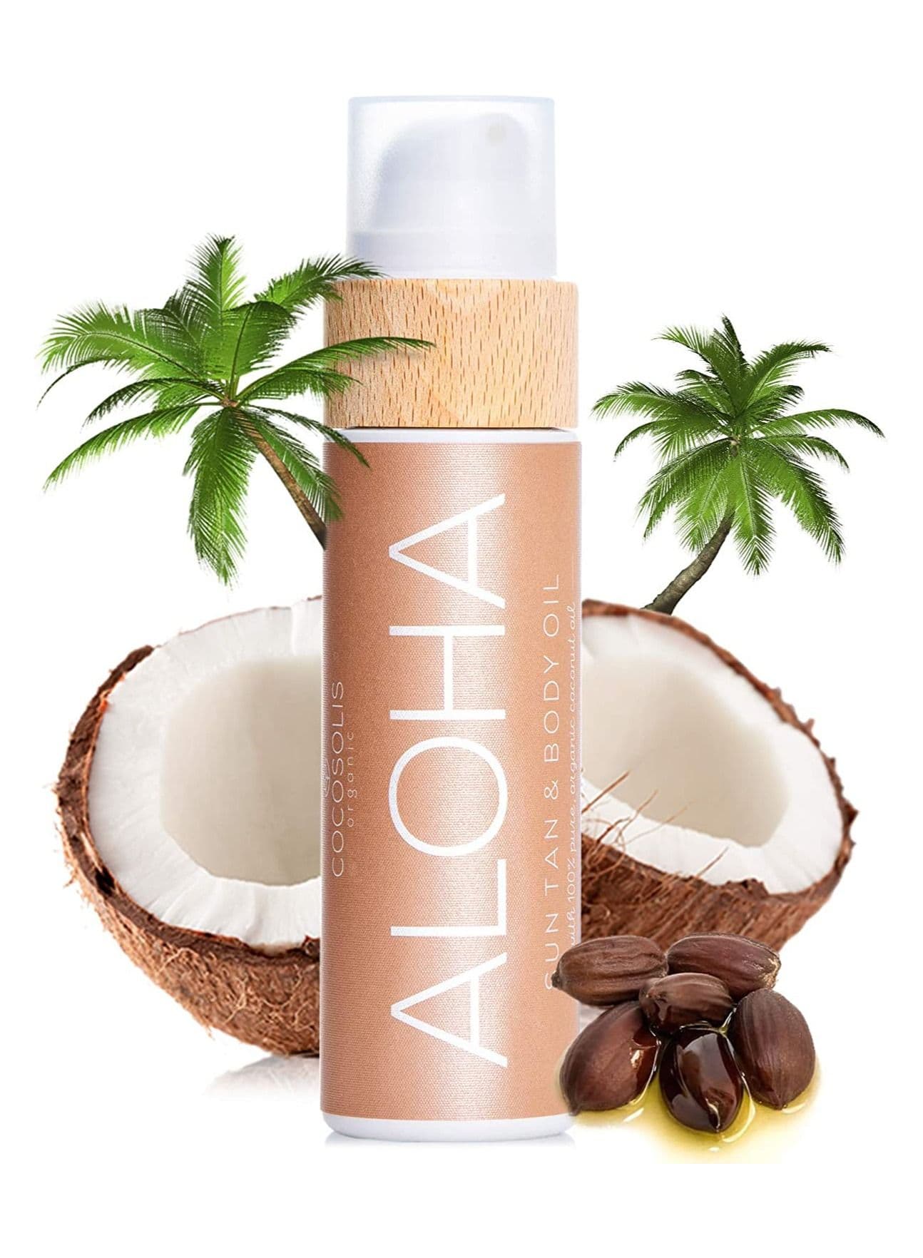 COCOSOLIS ALOHA Sun Tan & Body Oil | Organic Tanning Bed Lotion | Get Healthy Deep Chocolate Tan | Tanning Accelerator with 5 Precious Oils to Make Your Skin Glowing & Revitalized (110 ml)