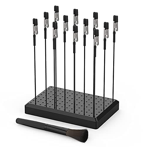 Actekart Painting Stand Base Holder and 12PCS Alligator Clip Sticks Set (with Sturdy Rubber Tips) Modeling Tools for Airbrush Spray, for Gundam Hobby Model Parts Assemble, for DIY Card Photo Memo