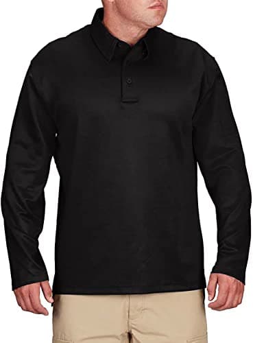 Propper I.C.E Men's Long Sleeve Performance Polo Shirt, Black, 4X-Large