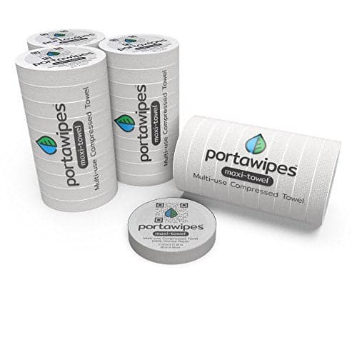 Portawipes Maxi-Towel | 40 Towel Pack | Individually Wrapped | Compressed | Tablet Cloth Wipes | Large, Soft & Odor-free