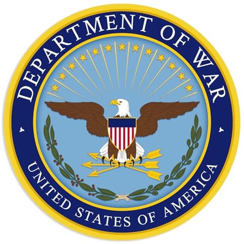Round Official Department of War Office Seal Sticker Logo US DOW dept Insignia Vinyl Decal for car Truck or Laptop US Army Licensed