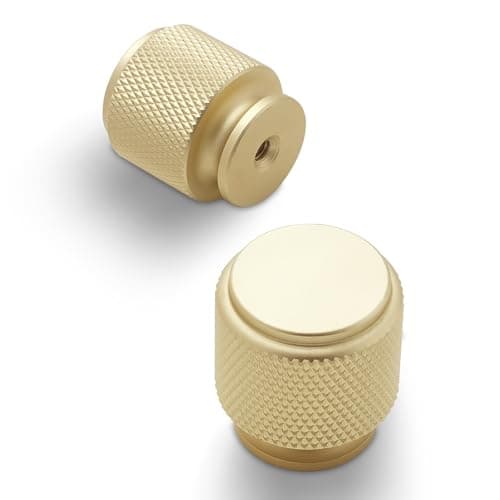BUKOBYHE 10 Pack Kitchen Cabinet Knobs Brushed Gold Cabinet Pulls Gold Knurled Drawer Knobs Kitchen Hardware Handles for Cabinets Cupboard Knobs Drawer Knobs