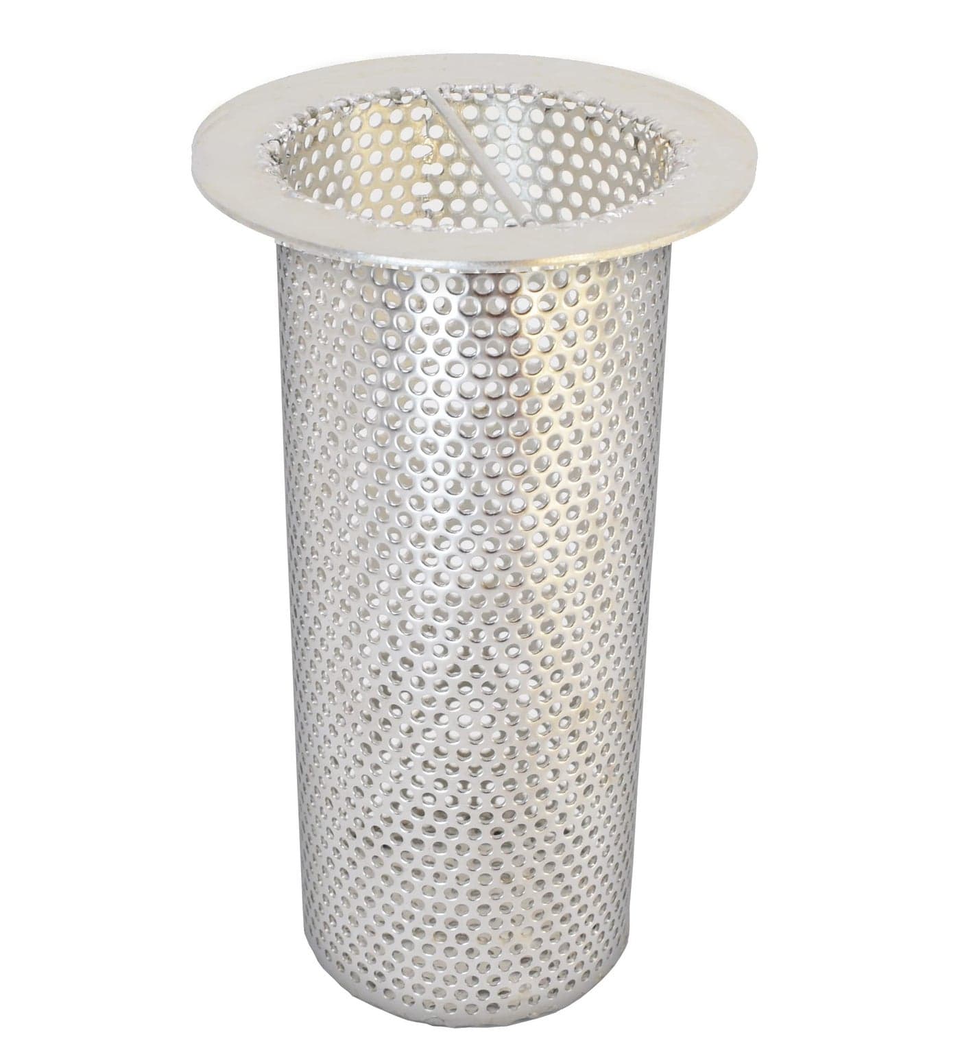 4" Commercial Floor Drain Strainer, 8" Tall, Perforated Stainless Steel