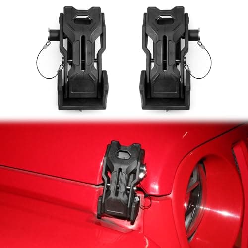 JL Hood Latches Lock for 2018-2025 Jeep Wrangler JL 4XE Jeep Gladiator JT Aluminum Locking Hood Latch Safety Catch Kit Replacement, Anti-Theft Hood Lock Catch Latches Accessories, 1 Pair with 2 Keys