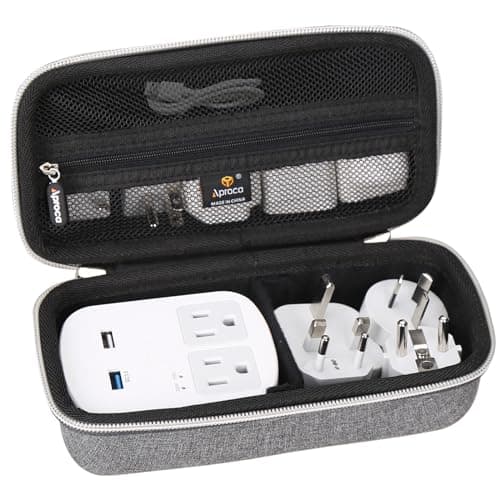 Aproca Grey Hard Travel Storage Protective Case, for Ceptics World Travel Adapter Kit