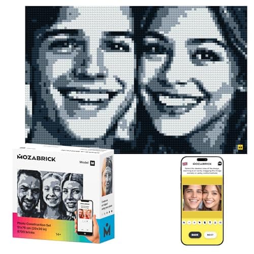 Mozabrick Building Set Model M Craft Kit for Adults Custom Photo Mosaic that Turns Any Picture into a Pixel Art Made from Building Blocks Personalized Wall Art and Original Gift