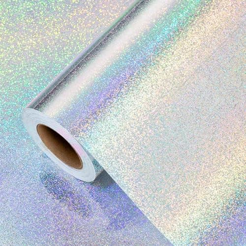 Burymento Silver Wrapping Paper Roll Metallic Holographic Point Gift Wrap for Birthday Valentines Mothers day Graduation Wedding Fathers day Baby Shower Christmas 17 IN x 328 FT