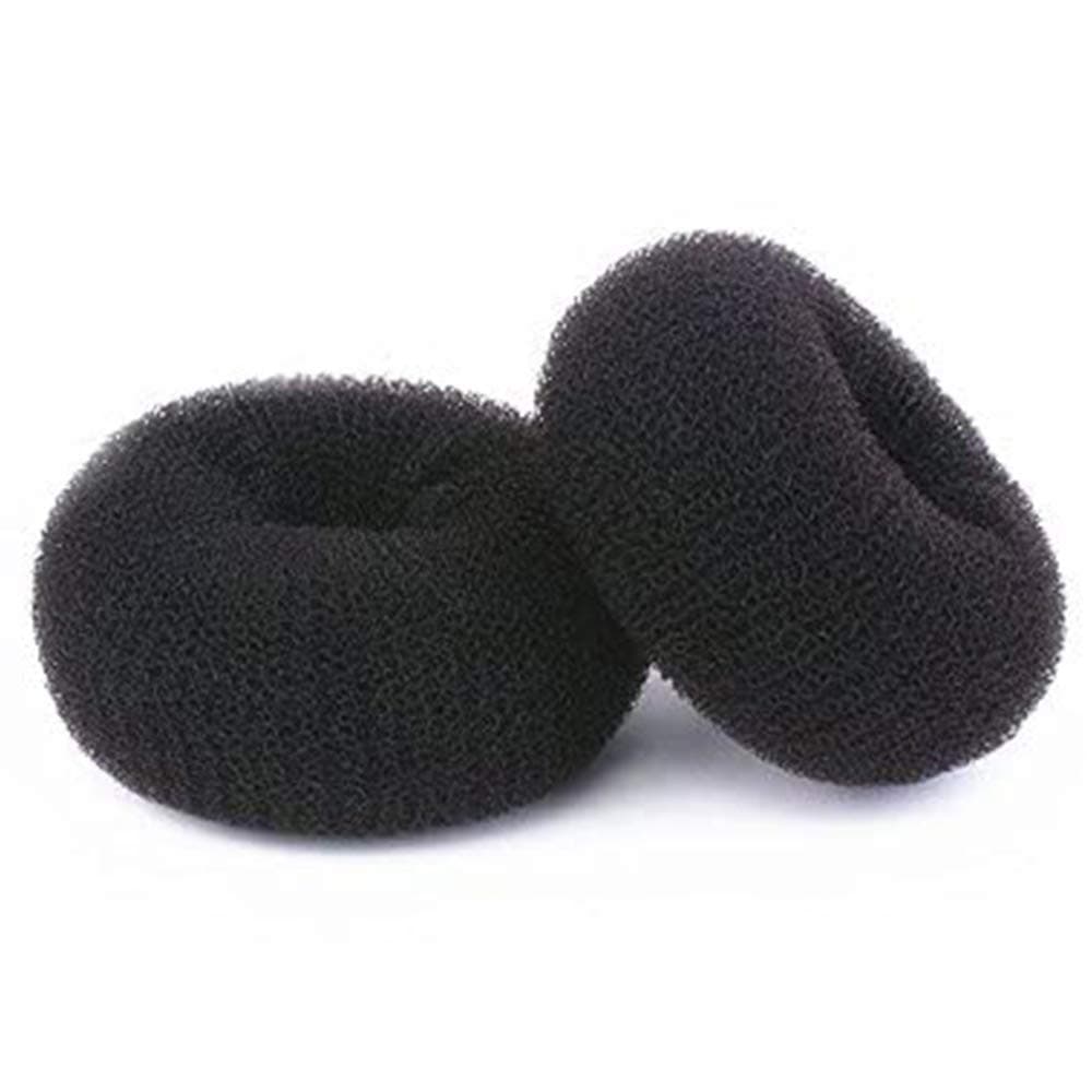 2PCS Hair Donut Bun Maker - Chignon Hair Increase Doughnut Shaper for Thick & Long Hair (X-Large, 4.5 Inch/Black)