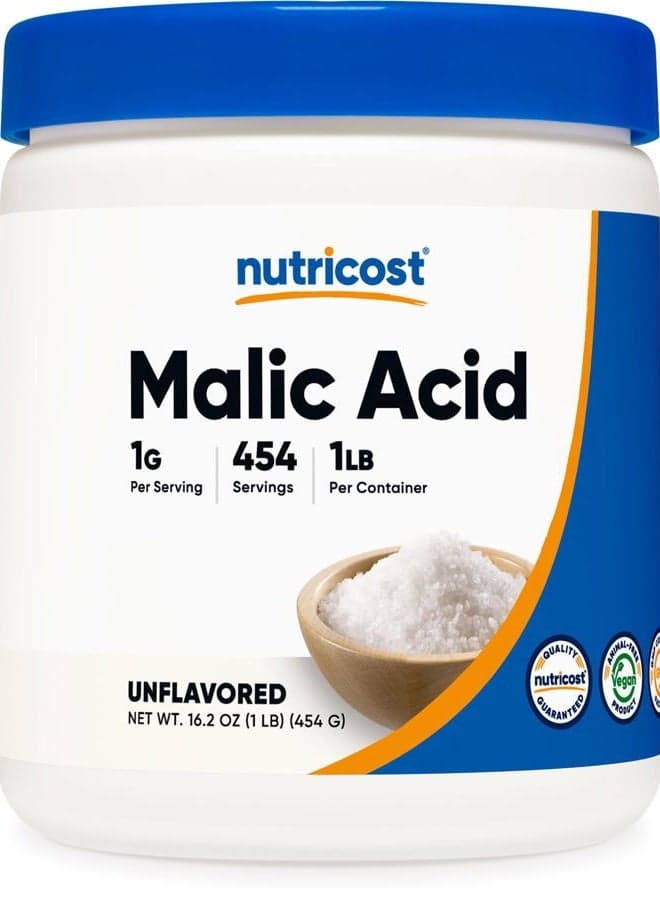 Malic Acid Powder 1LB - Gluten Free, Non-GMO (454 Grams)