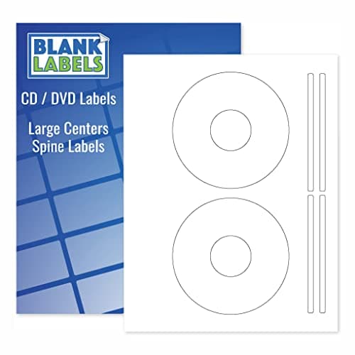 CD/DVD Label | Qty 20 Disc, 40 Spine | 10 Sheets Total | Permanent White Matte | Compatible with Inkjet and Laser Printer | Blank Labels