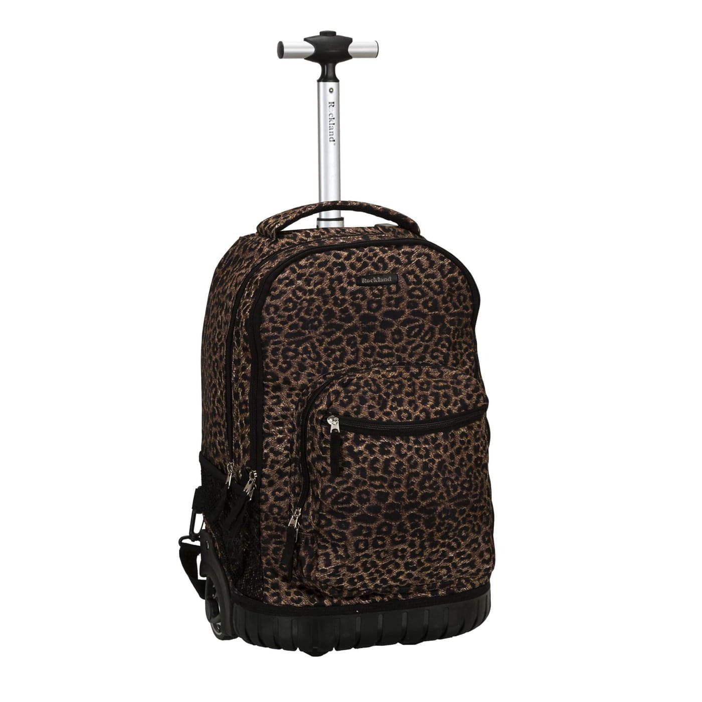 Rockland Single Handle Rolling Backpack Leopard One Size