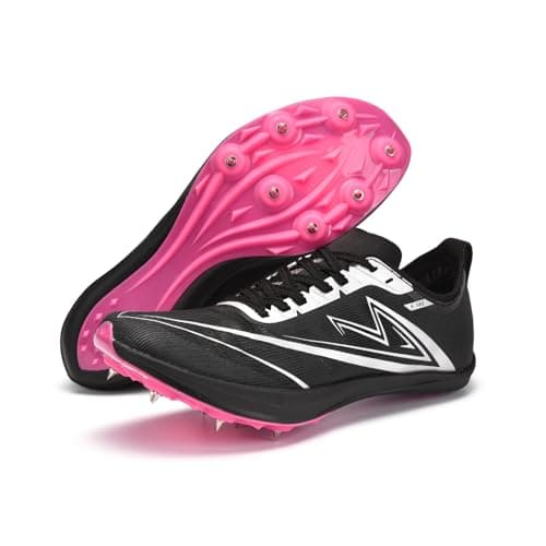 Track and Field Shoes Men Women Kids Spikes Sneakers FullLength Carbon Plate Track Race Jumping Sneakers Girls Professional Running Tarck Spikes Shoes Boys black Adult Men 10 Numeric US Footwear Size System Medium