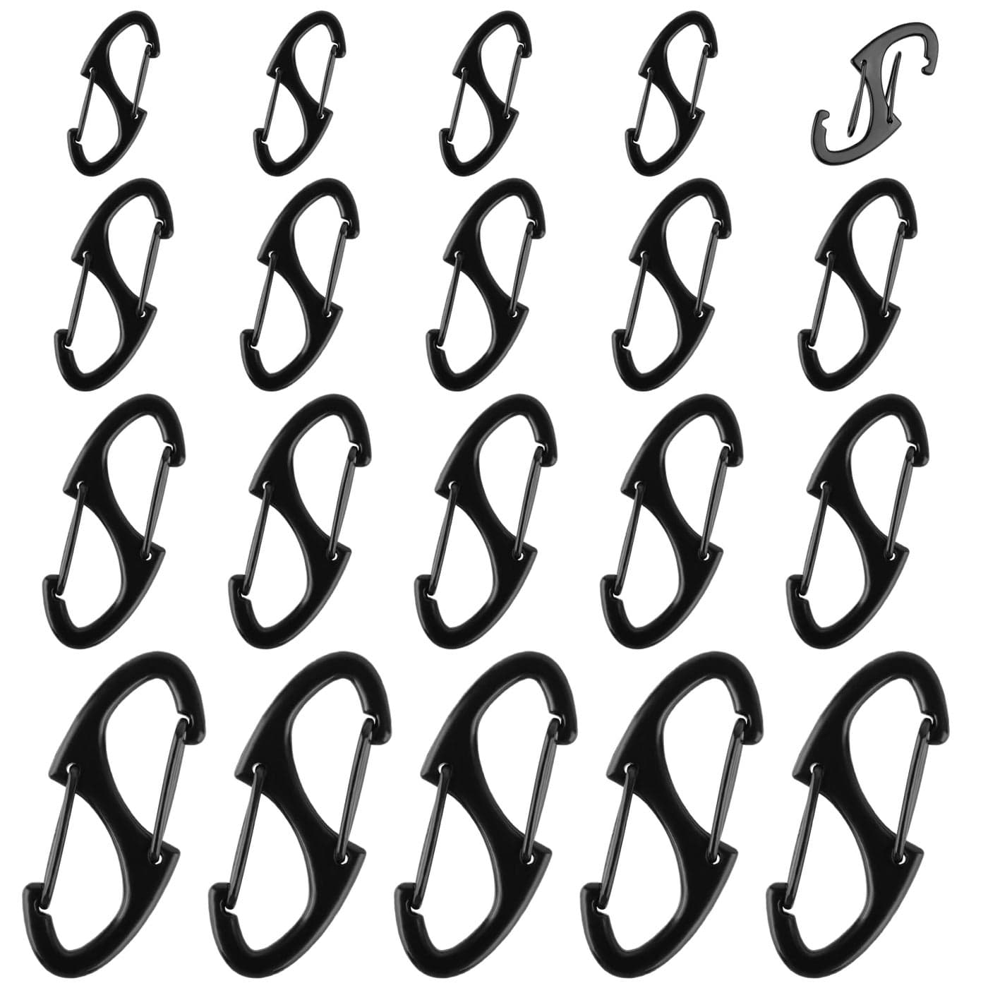 Zipper Clips Anti Theft 20 Pcs Zipper Pull Locks for Backpacks DoubleSided Spring S Carabiner Clasps Theft Deterrent for Luggage Suitcase Handbags Keys PurseBlack