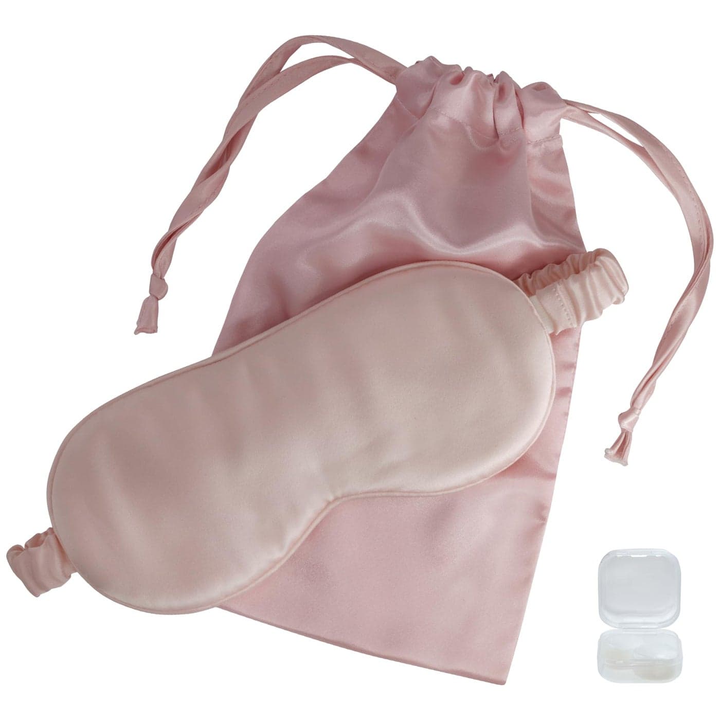 Mulberry Soft Silk Eye Mask for Sleeping with Ear Plugs Luxury Bag Cooling Night Eye Covers Sleep Face Mask for Women Blindfold Travel Eye Mask Blocking Out Light Pink