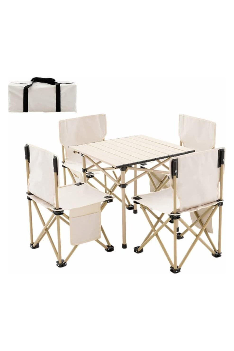 Outdoor Folding Table And Chair Set,Portable Camping Chair Egg Roll Table Aluminum Alloy Camping Picnic Table with Chairs Can Be Used Outdoors for Barbecue Picnic Garden Party