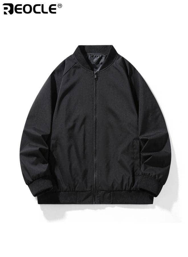Men's Lightweight Bomber Jacket with Casual Style and Windbreaker Feature Fashion Coat with Slim Fit for Daily Outerwear