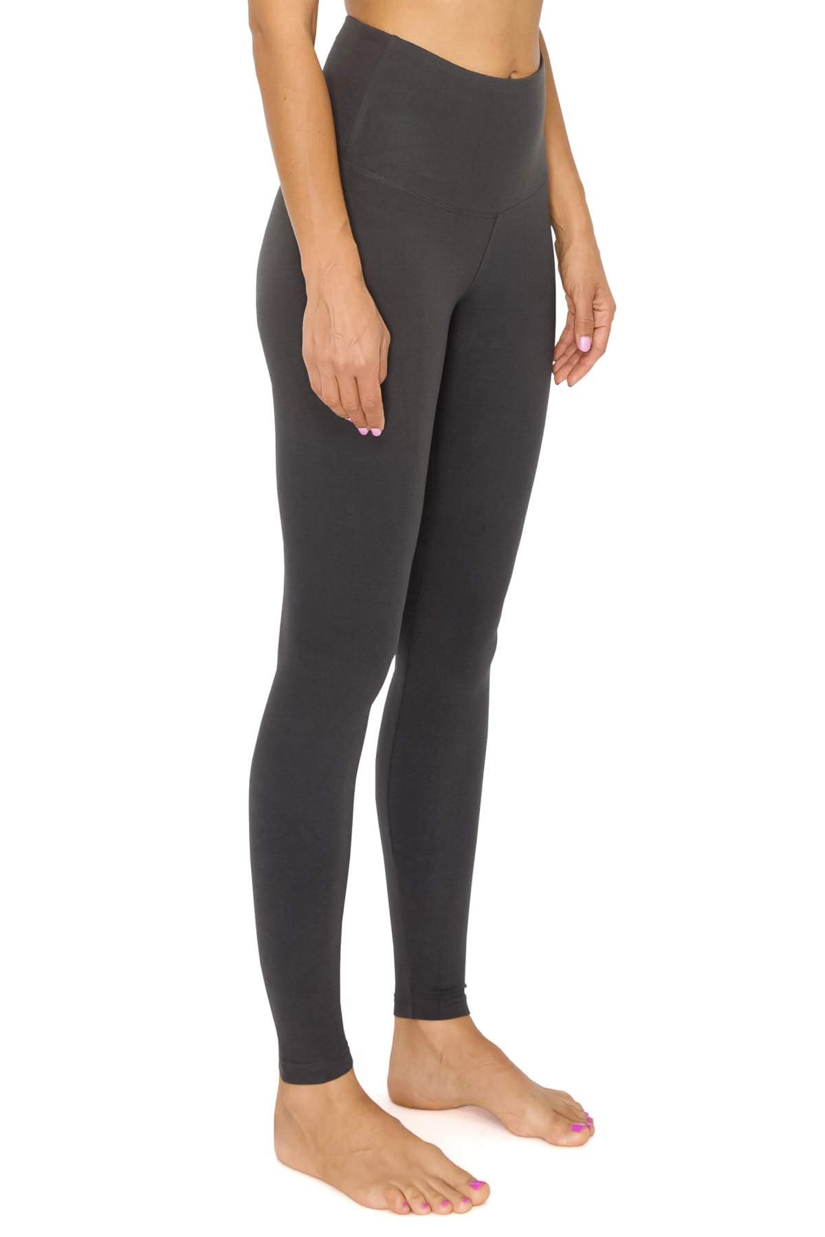 Leggings Depot Womens ActiveFlex 5" Waistband High Waisted Active Leggings Pants (Charcoal, X-Large)