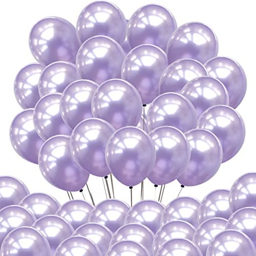 Neo LOONS 100 pcs 5 Pearl Light Lavender Premium Latex Balloons Great for Kids Adult Birthdays Weddings Receptions Baby Showers Water Fights or Any Celebration