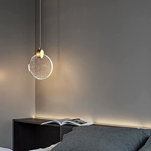 CITRA led 1 Light Gold Glass Crystal Hanging Pendant Ceiling Light - Warm White