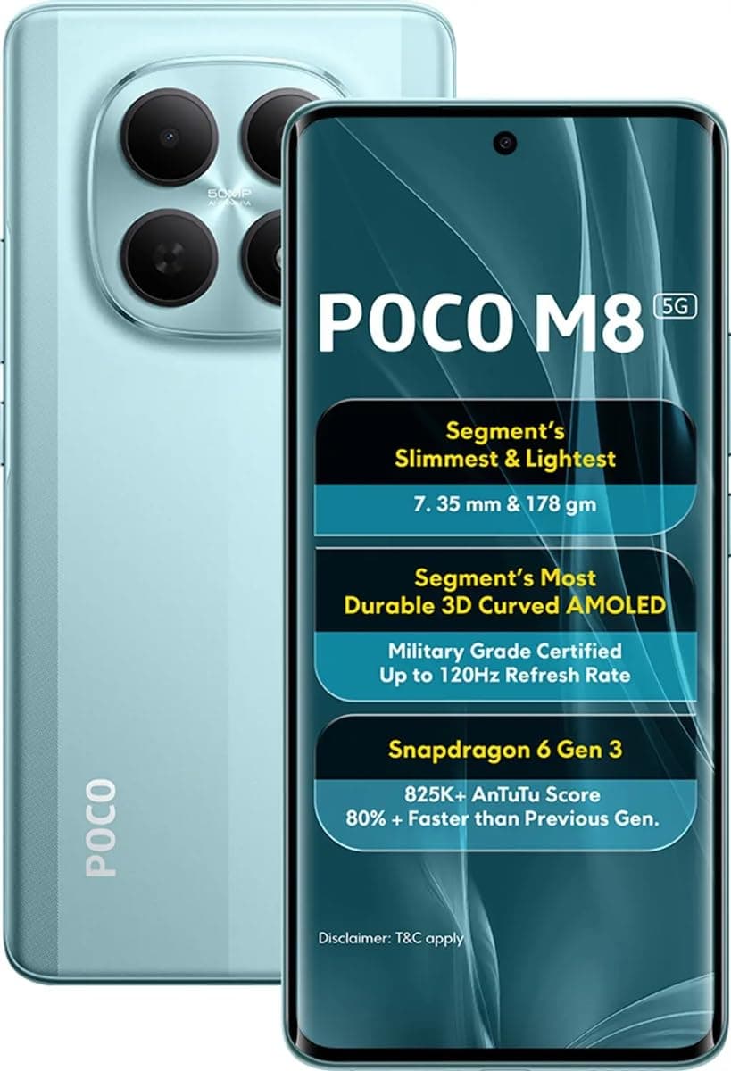 Poco M8 5G Glacial Blue 6GB RAM 128GB ROM
